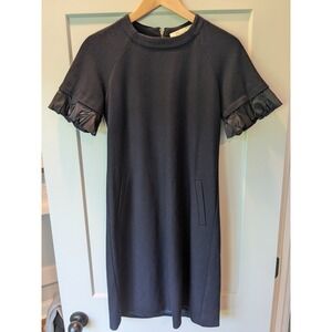 Lela Rose Dress Short Sleeve Pockets Ruffle‎ Silk Lined Career